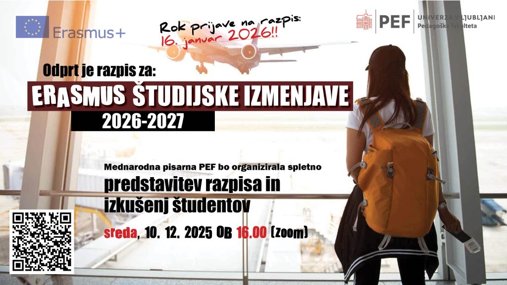 Plakat Erasmus+ študijske izmenjave v študijskem letu 2026/2027